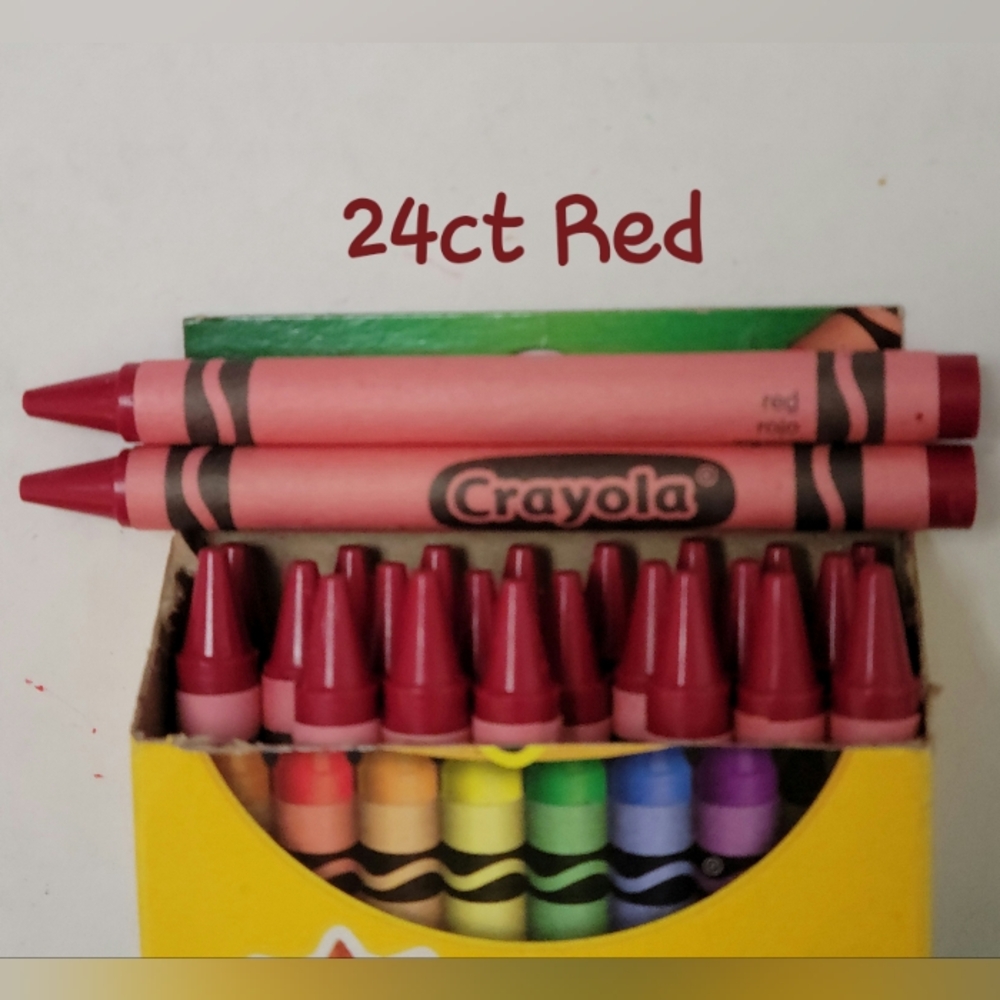 (24) Crayola Crayons (Red) Single Color Bulk Lot